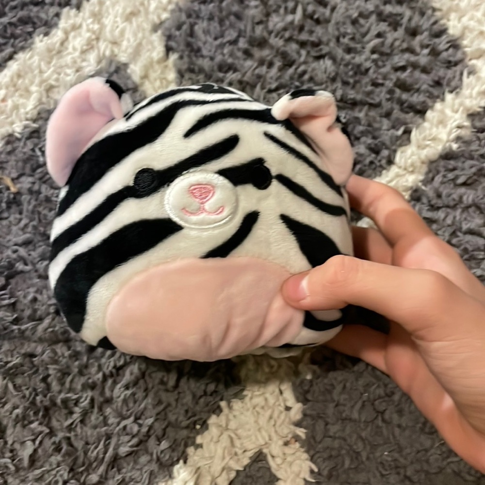 Flip Squishmallow! Half Elephant Half Zebra